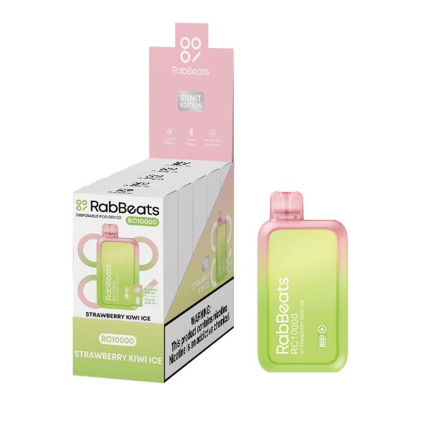 Best Deal RabBeats RC10000 10000 Puffs Disposable Vape 18mL Strawberry Kiwi Ice