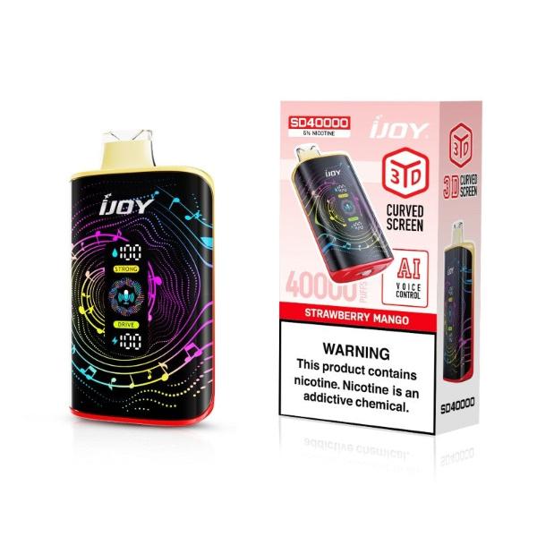 iJoy SD40000 40K Puffs AI Voice Control Disposable 20mL Best Flavor Strawberry Mango