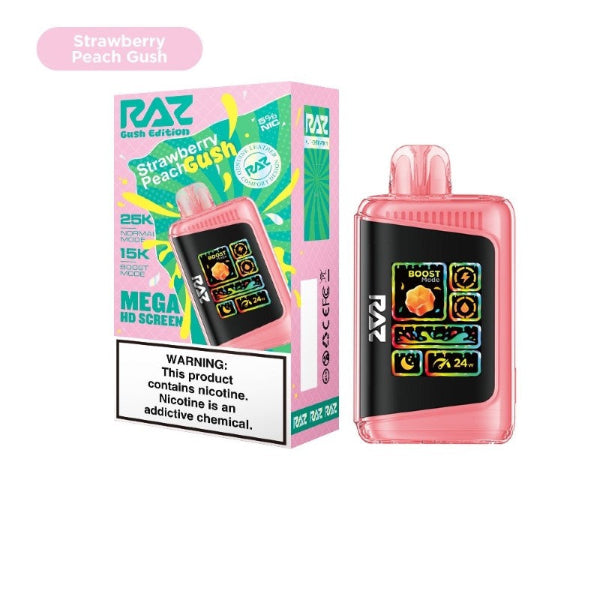 Best Deal RAZ LTX 25,000 Puffs Gush Edition Single Disposable - Strawberry Peach Gush