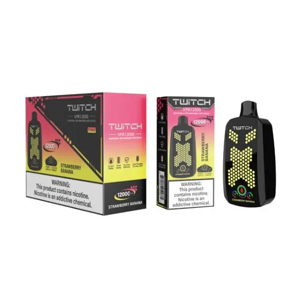 Best Deal Twitch VPR12000 Disposable Vape 18mL Strawberry Banana