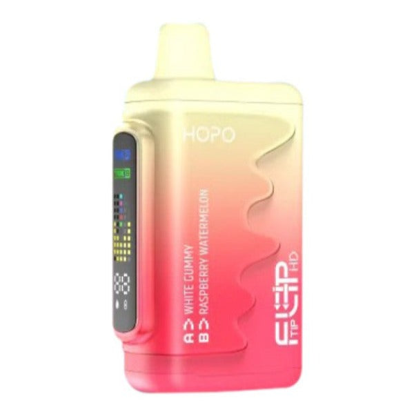 Best Deal HOPO Fliptip HD 16000 Puffs Rechargeable Disposable Vape 20mL White Gummy / Raspberry Watermelon